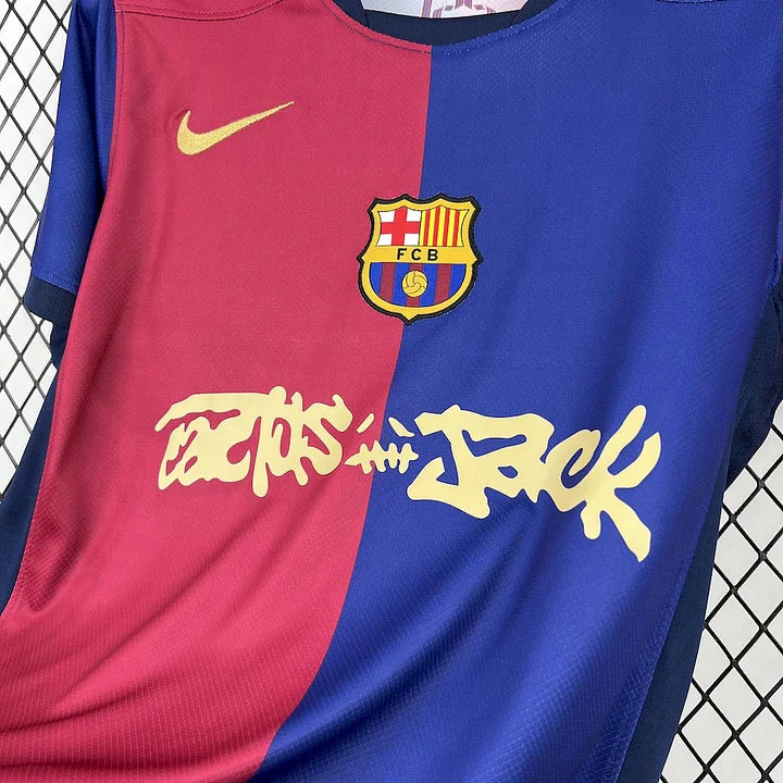 Maillot foot domicile FC Barcelone 
2024-2025 Travis Scott Cactus Jack