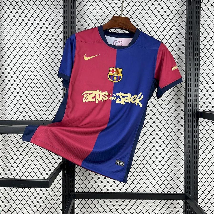 Maillot foot domicile FC Barcelone 
2024-2025 Travis Scott Cactus Jack