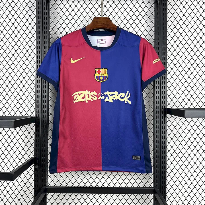 Maillot foot domicile FC Barcelone 
2024-2025 Travis Scott Cactus Jack
